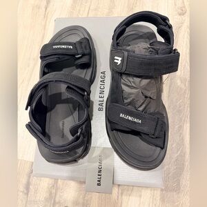 Balenciaga Black Tourist Sandal
